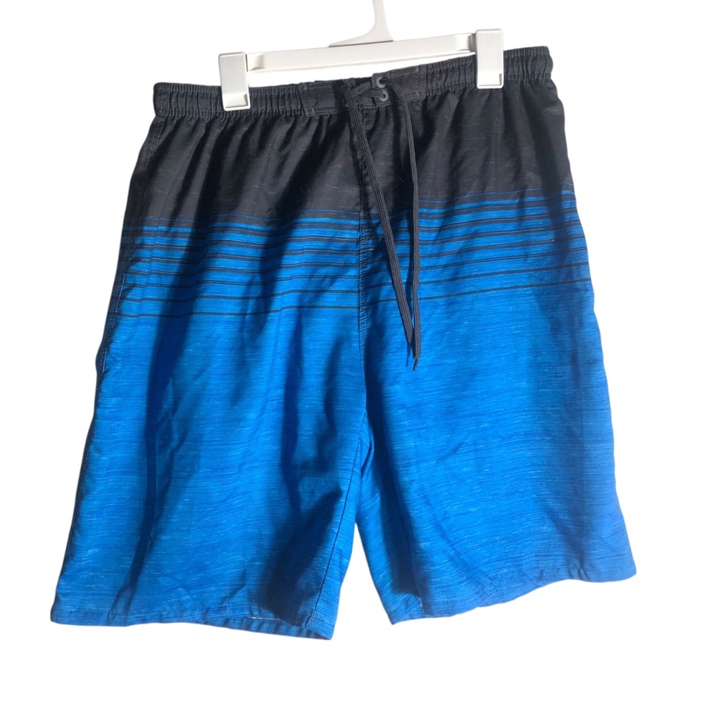 Burnside men drawstring mesh lined swim shorts Sx Large blue/gray